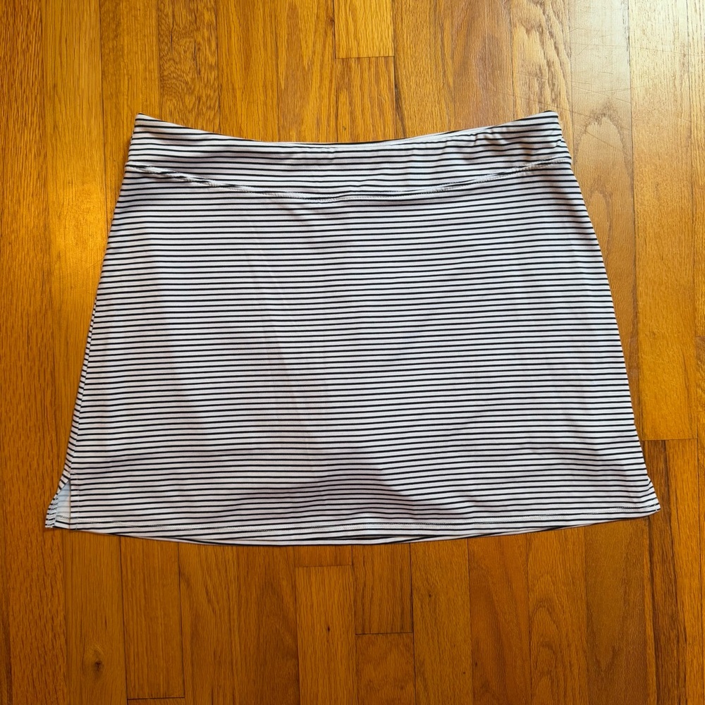 Soybu Black and White Striped Mini Athletic Skirt Skort Size Large
